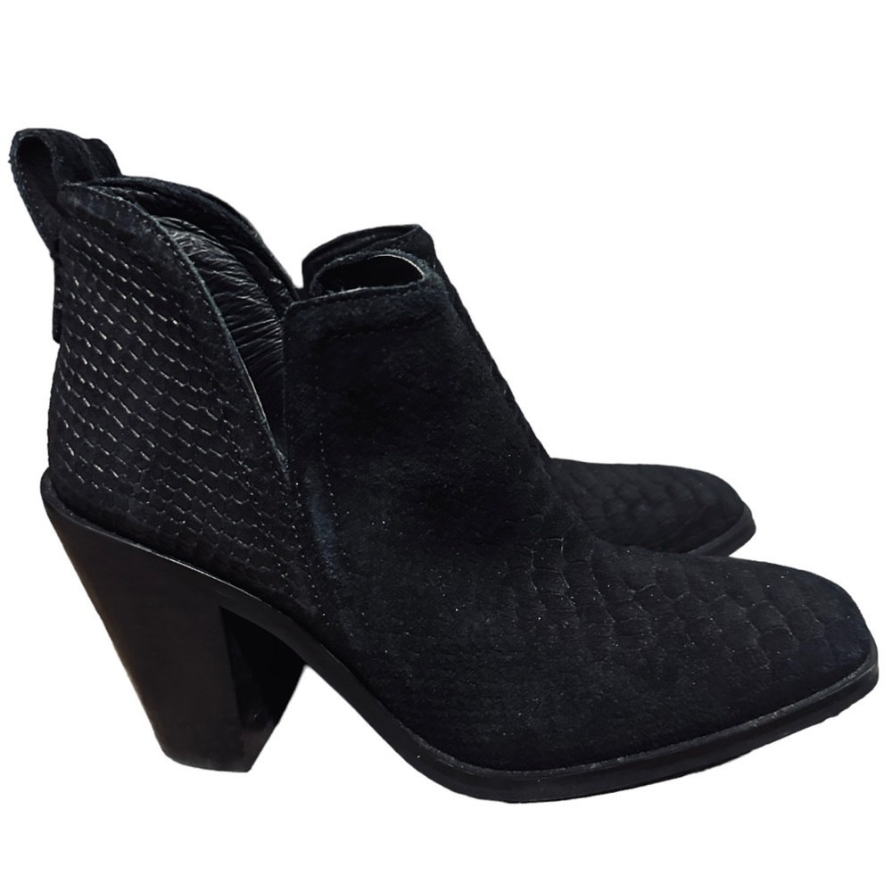 Jeffrey Campbell Rosee bootie black suede snake leather size 7.5 - Picture 8 of 12